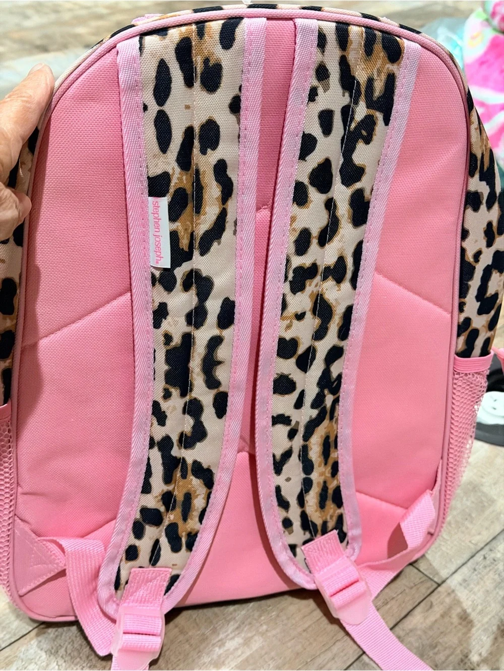 NWT Removed embroidery stitching and will put new name on Leopard Kids Backpack